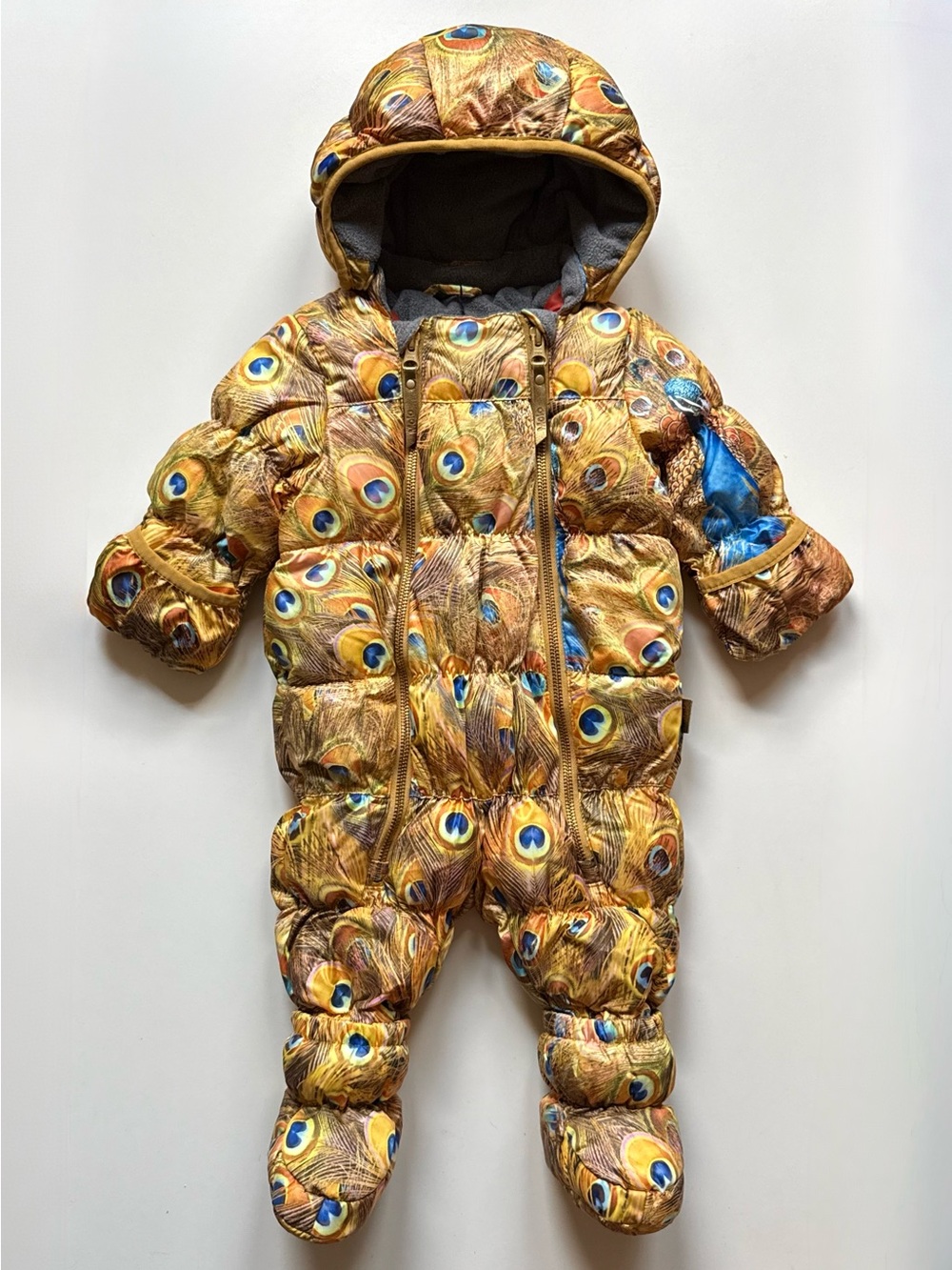 Molo Baby Unisex Hebe Snowsuit, Golden Peacock - Size 6M